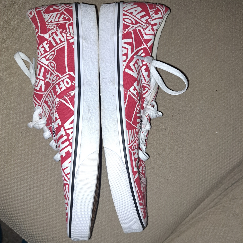 Vans Red and White Sneakers WORDS Logo - Picture 4 of 4